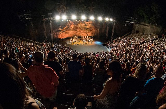 Imatge des de les grades del Teatre Grec de Montjuïc
