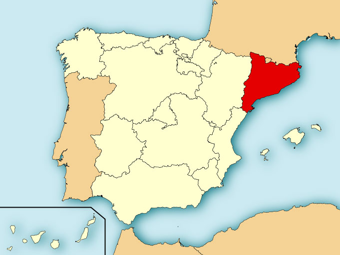 map with spain and catalonia