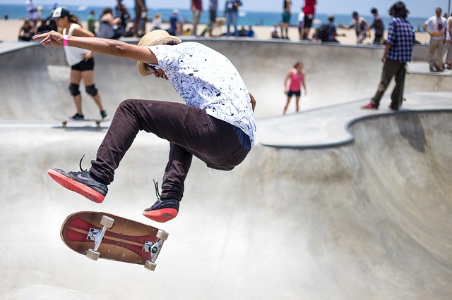 man on skateboard in barcelona