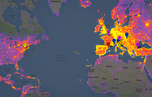 Heatmap of most popular cities in the world