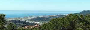 mountain and maresme coast with sea