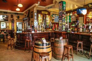 sports bar with wooden interior