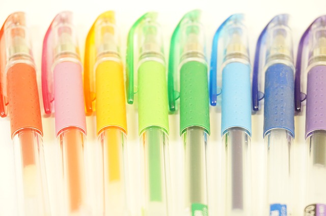 colourful pens