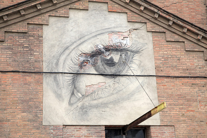 eye art factory wall