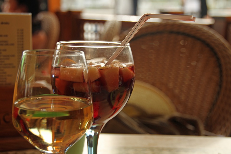 glasses on table