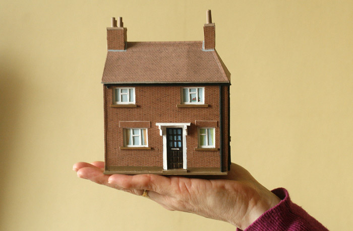miniature house on hand