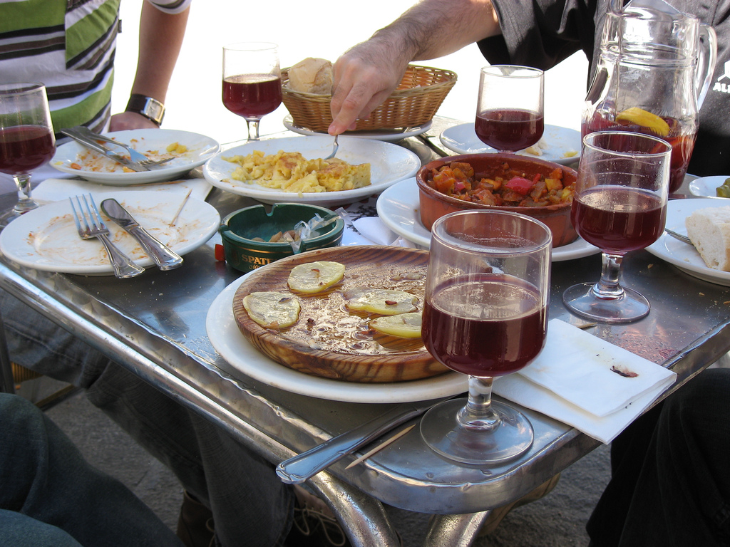 table full of tapas