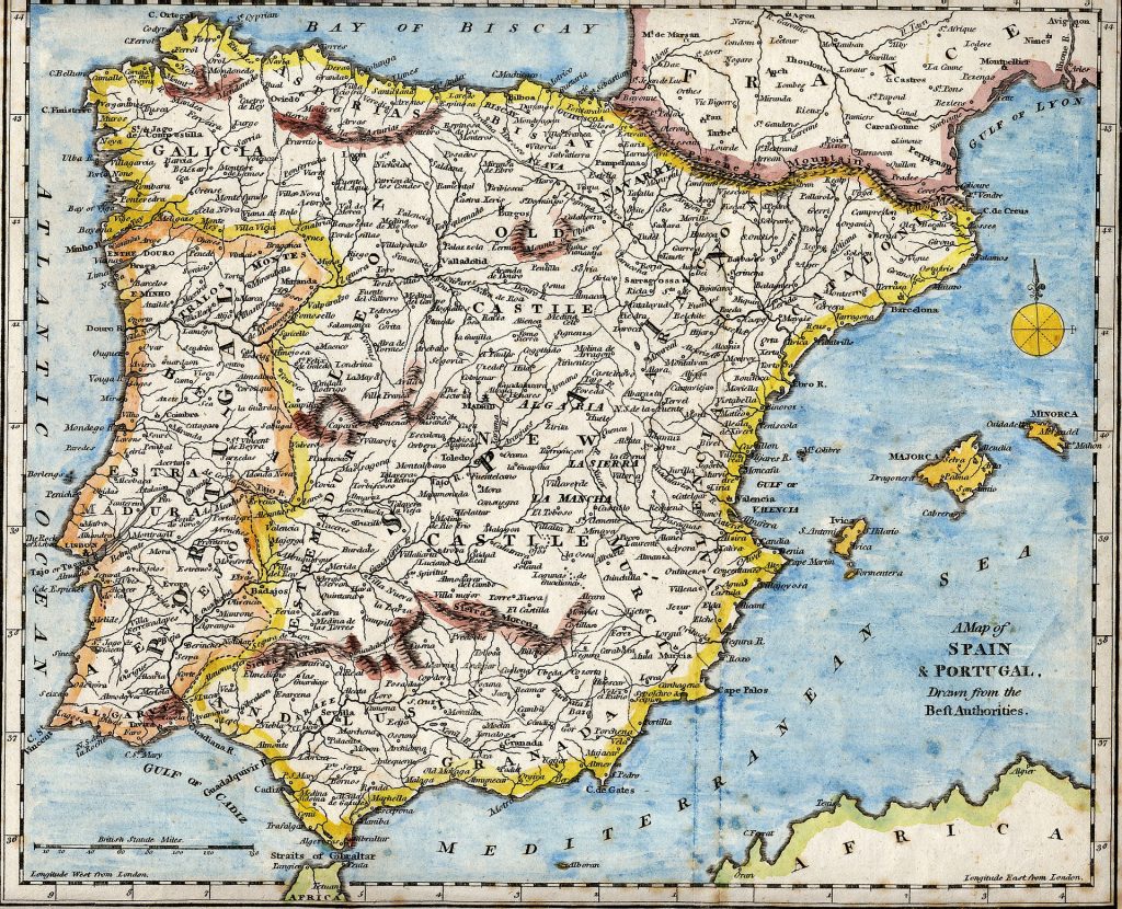 map of spain and portugal