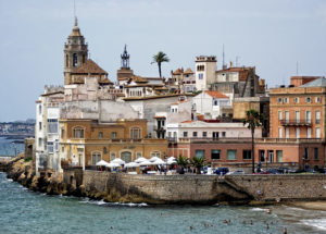 sitges church and sea
