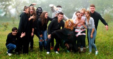 group young actors halloween