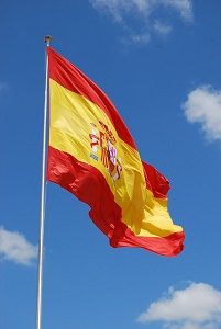 Spanish flag and blue sky