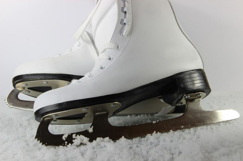 ice skates on ice