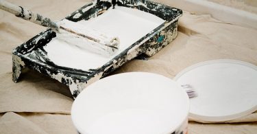 white paint and paint brush