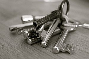 bunch of keys on keychain