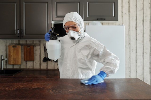 disinfecting kitchen