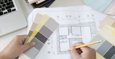 new interior plan with paint samples