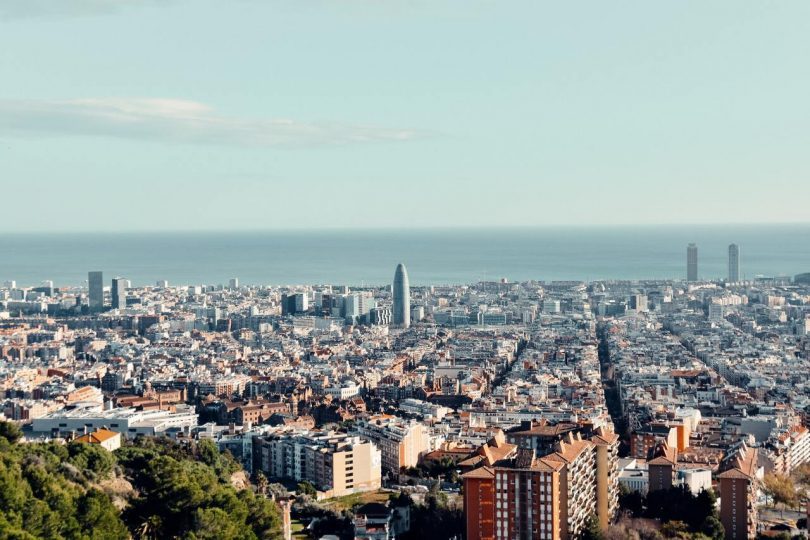 view over city of Barcelona