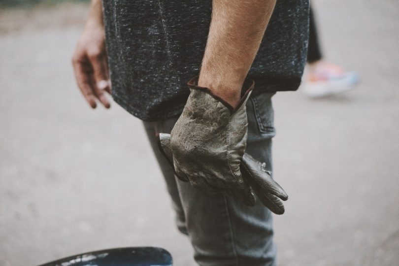 Man with gloves
