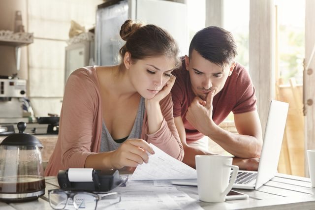 couple looking at energy bill