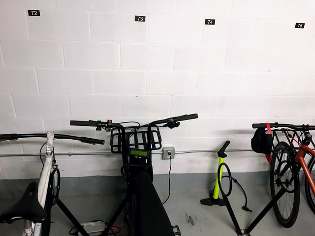 bicycles in storage