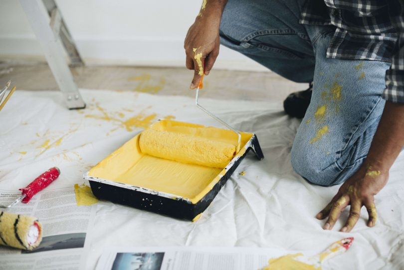 rental apartment repairs and yellow paint for walls