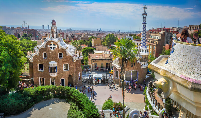 Tourist tax in Barcelona with a city view