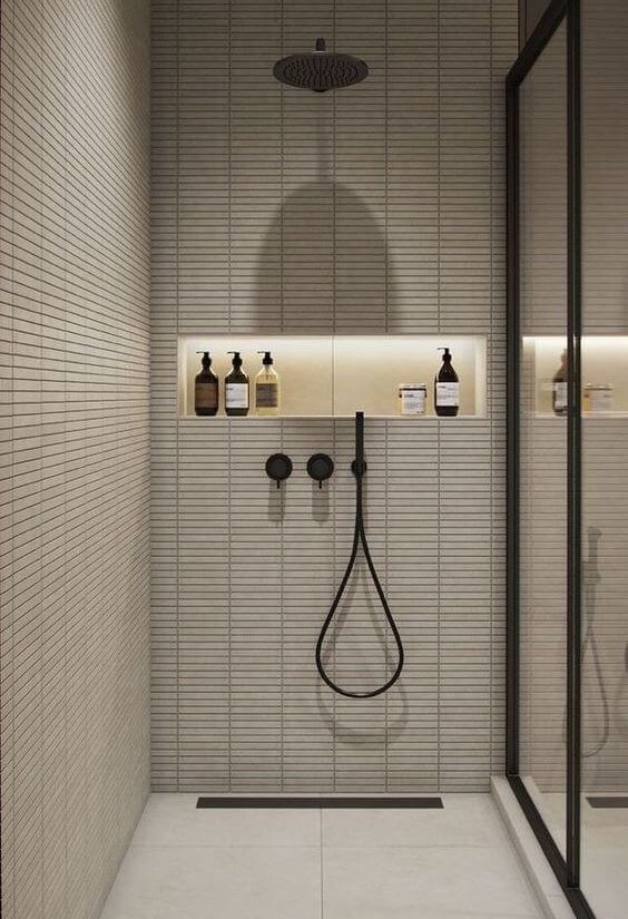 shower with niche in wall
