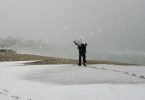 persona sobre nieve en la provincia de Barcelona