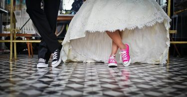 couple en robe de mariée