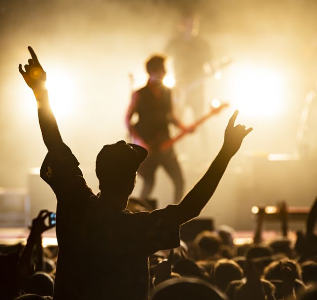 Noi sobre el públic a un concert de rock