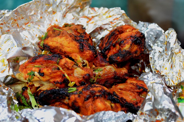 poulet tandoori dans de l'alu
