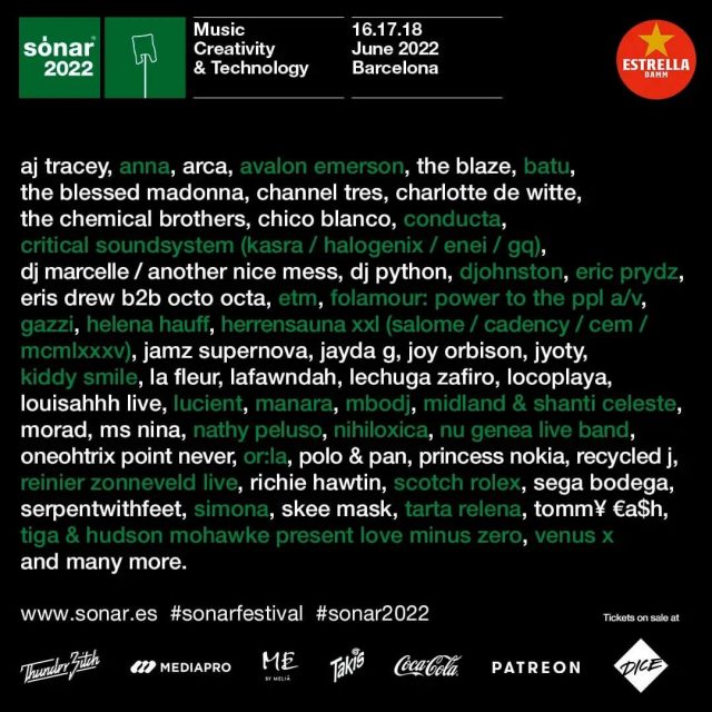 Cartel Sónar Barcelone 2022