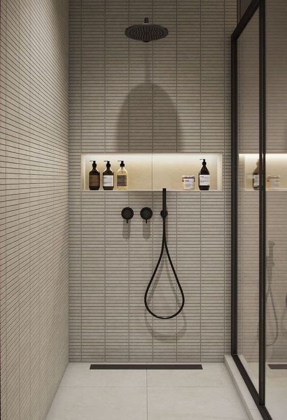 niche murale douche