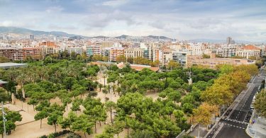 Vista aèria d'un parc a Barcelona