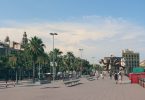street near harbour in barcelona