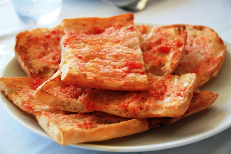 pan tumaca on a plate