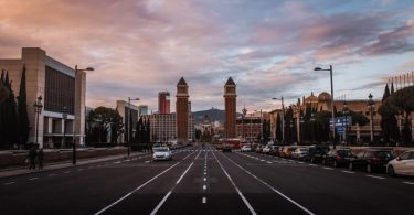 street with parking in barcelona