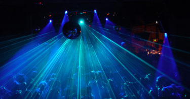 blue lights inside nightclub