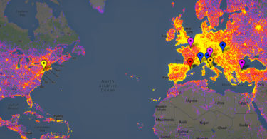 Heatmap of most popular cities in the world