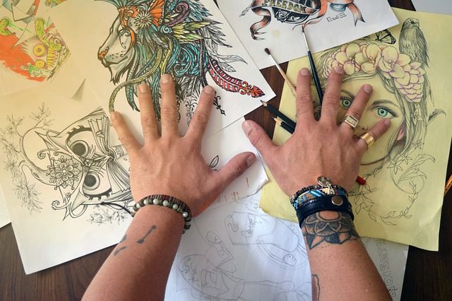 tattoo designs on table