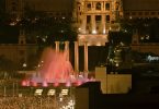 red coloured magic fountain barcelona