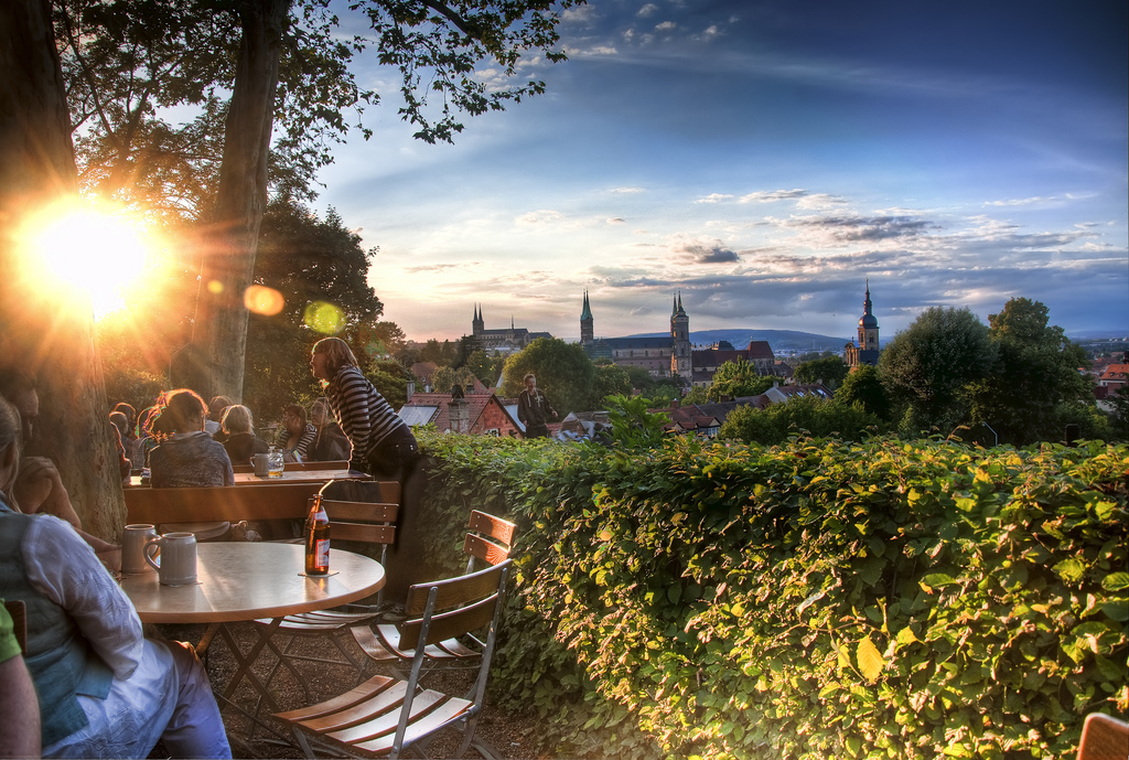 beer garden in Barcelona