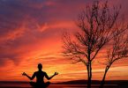yoga at sunset