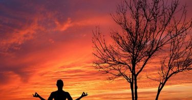 yoga at sunset