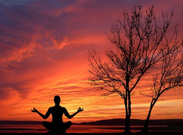 yoga at sunset