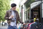man shopping in street