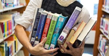 librarian with books