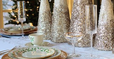 table set for christmas