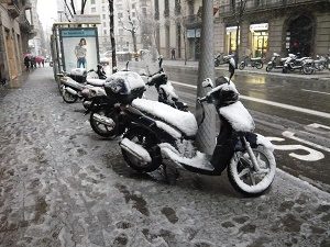 snow on scooters barcelona