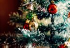 christmas tree with red and gold balls